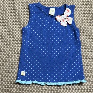 Wildflowers Blue and White Polka Dot Sleeveless Top